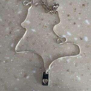 ND Sterling silver box chain & heart pendant 925